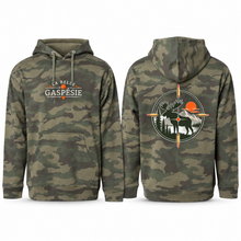 Charger l'image dans la galerie, Hoodie chasse à l'orignal vert camouflage, chandail à capuchon Gaspésie