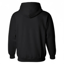 Charger l'image dans la galerie, Vue arrière du hoodie noir Impressions Gaspésie en coton et polyester avec capuchon doublé et coupe classique
